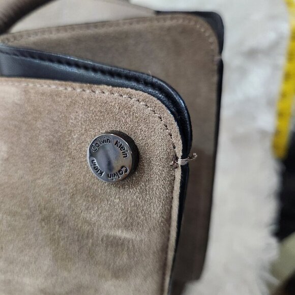 Calvin Klein Beige Suede Tote Bag With Dust Cover - Picture 6 of 9